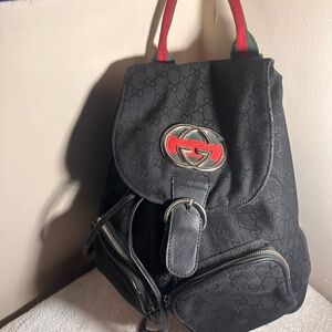 Gucci Black and Red Backpack